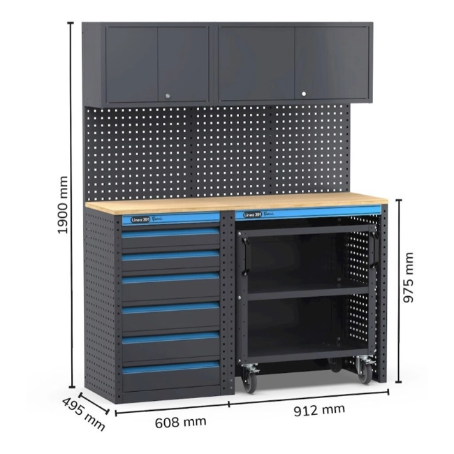Vendita online Arredo per officina e garage da 1520x495x1900 mm.